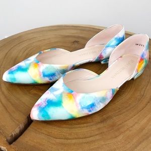 STUART WEITZMAN Watercolor Multi Pastel Flats 6.5